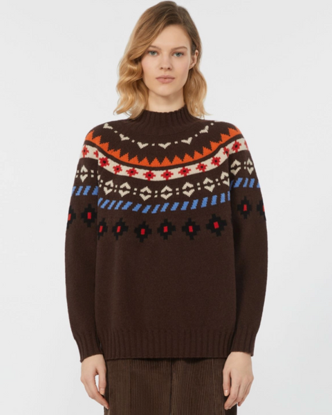 Weekend Max Mara - Wool Jacquard Jumper Chocolate