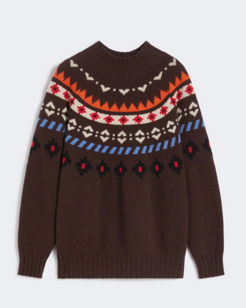 Weekend Max Mara - Wool Jacquard Jumper Chocolate