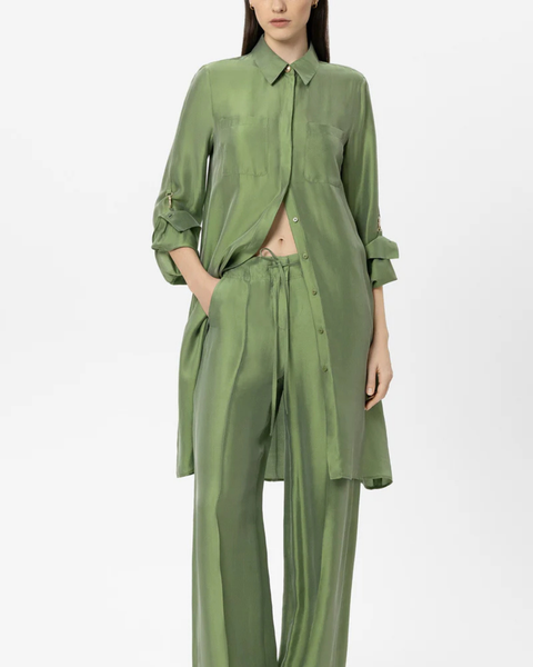 Luisa Cerano - Green Silk Blend Shirt Dress