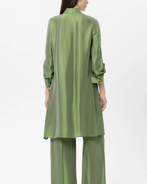 Luisa Cerano - Green Silk Blend Shirt Dress