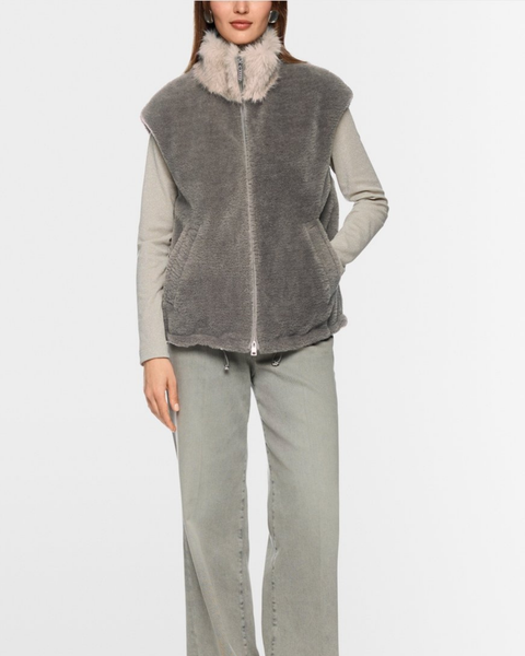 Marc Cain - Cosy Grey Faux Fur Waistcoat