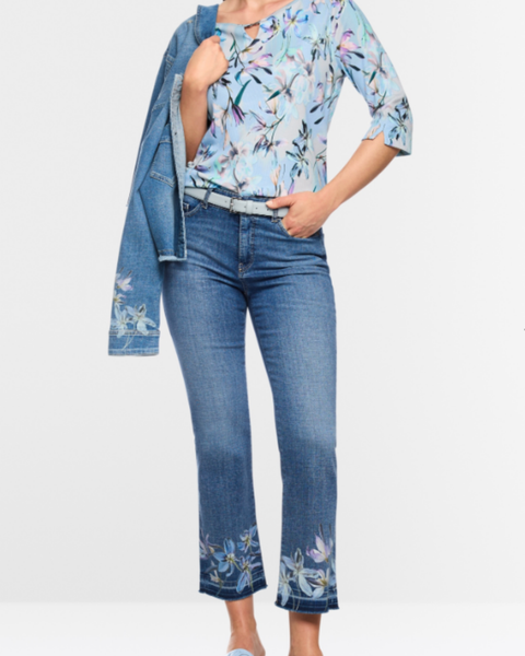 Marc Cain - Jeans with Lily Print