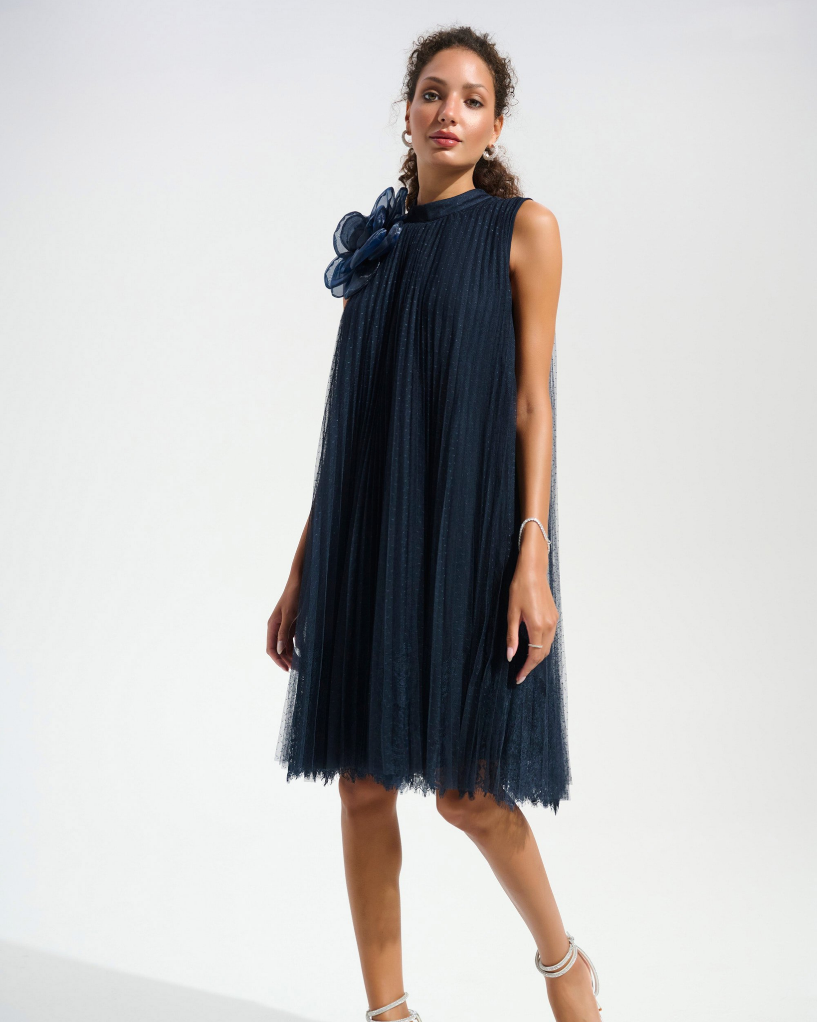 Joseph Ribkoff - Pleated Corsage Swing Dress