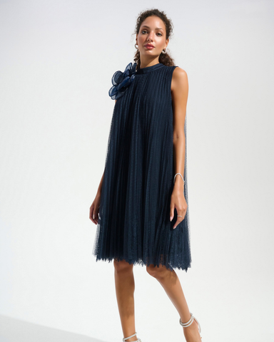 Joseph Ribkoff - Pleated Corsage Swing Dress