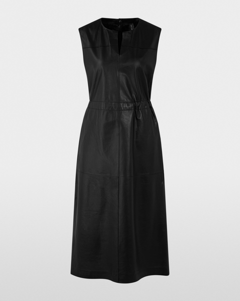 Marc Cain - Black Leather Pinafore Dress