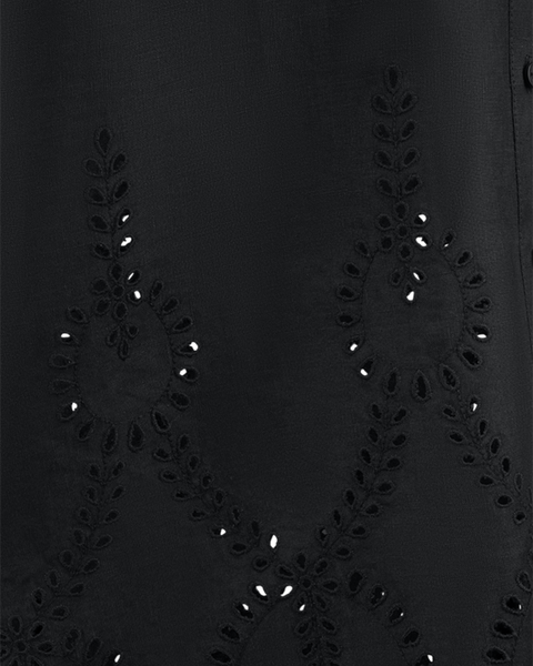 RIANI - Black Embroidered Linen Dress