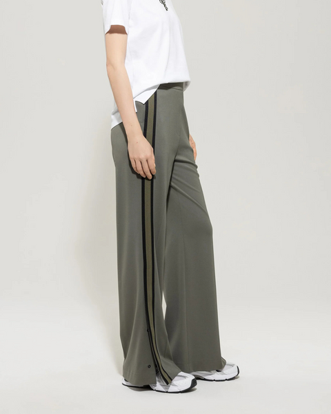 Luisa Cerano - Wide Leg Trousers with Contrasting Side Detail