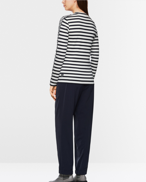 Marc Cain - Navy and White Stripe T-Shirt