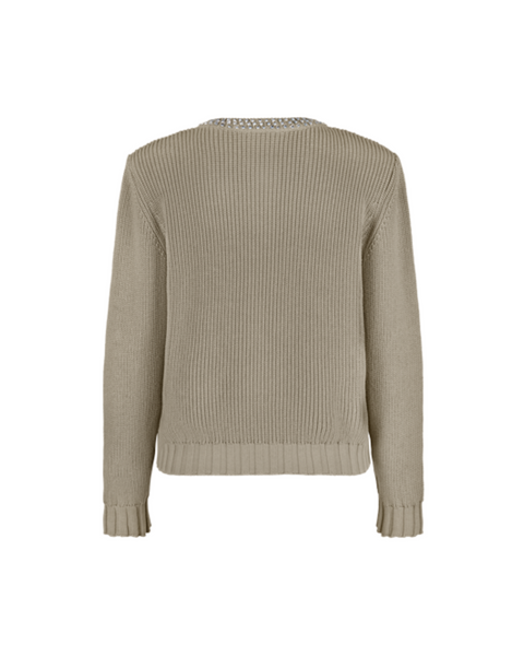 RIANI - Khaki Cardigan with Rhinestone Details