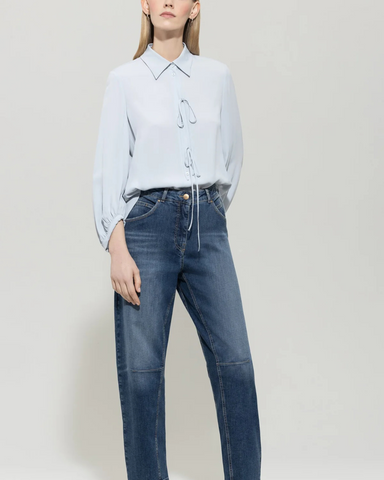 Luisa Cerano - Blue Tie Front Blouse