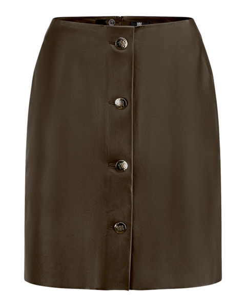 RIANI - Brown Leather Skirt