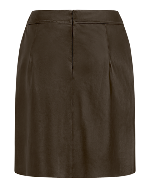 RIANI - Brown Leather Skirt