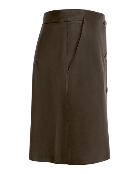 RIANI - Brown Leather Skirt