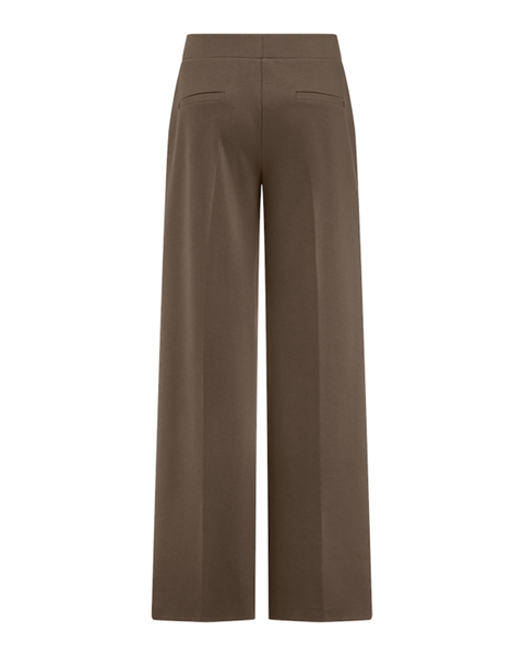 RIANI - Wide Leg Scuba Trousers in Mink
