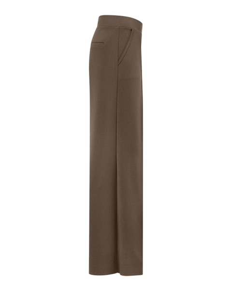 RIANI - Wide Leg Scuba Trousers in Mink
