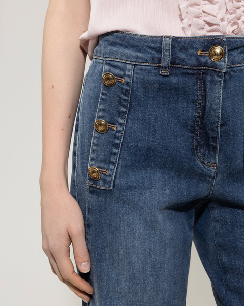 Luisa Cerano - Denim Blue Jeans with Exaggerated Pockets
