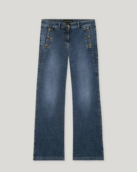 Luisa Cerano - Denim Blue Jeans with Exaggerated Pockets
