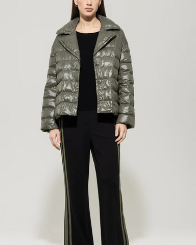 Luisa Cerano - Short Khaki Quilted Jacket