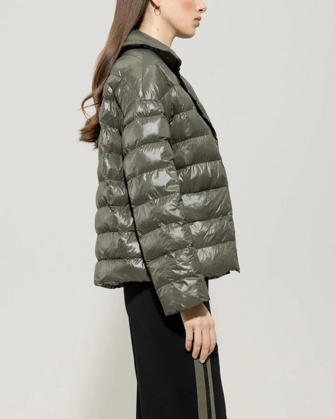 Luisa Cerano - Short Khaki Quilted Jacket