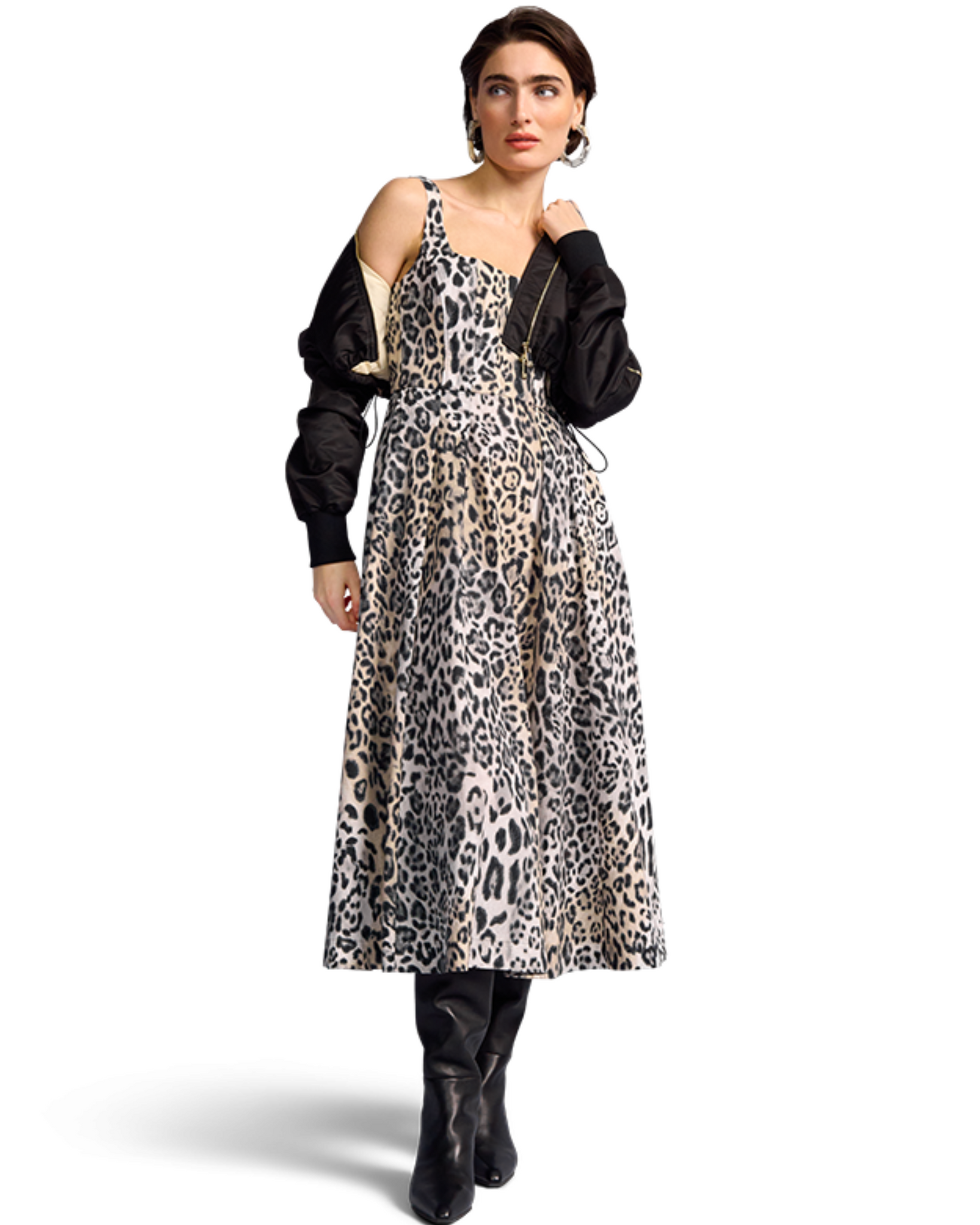 RIANI - Leopard Print Midi Dress