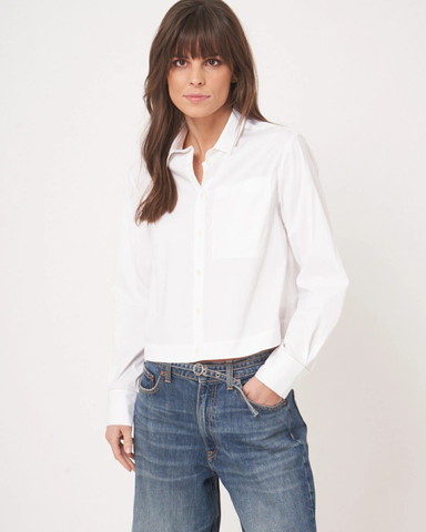 Repeat - White Long Sleeve Poplin Shirt