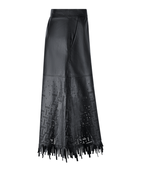 RIANI - Black Leather Skirt