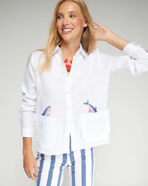 Vilagallo - Blouse with Fish Print Detail
