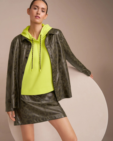 Marc Cain Sports - Faux Leopard Print Leather Shirt Jacket