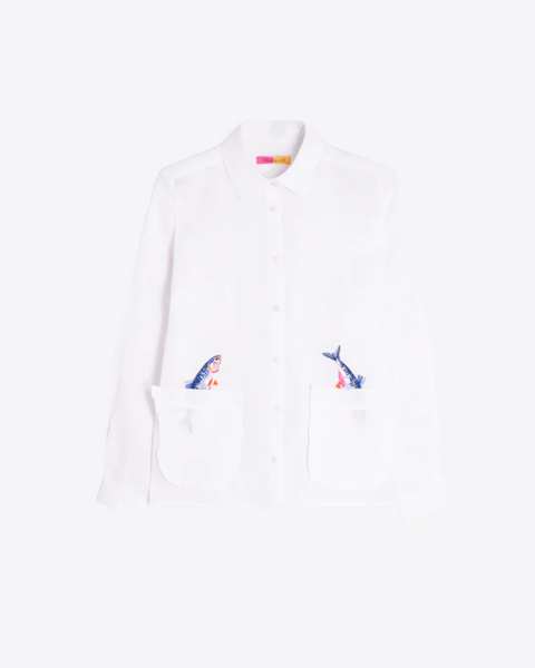 Vilagallo - Blouse with Fish Print Detail