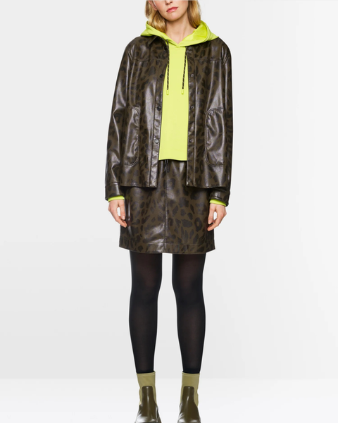 Marc Cain Sports - Faux Leopard Print Leather Shirt Jacket