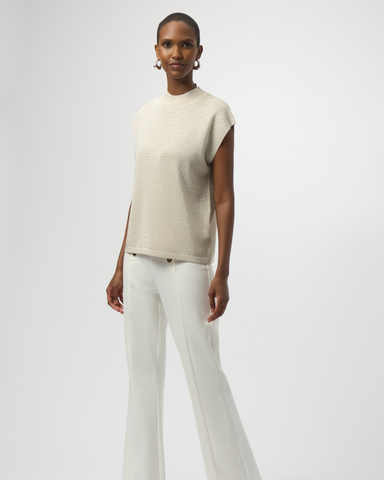 Joseph Ribkoff - Sweater Knit Sleeveless Pullover with Iron-On Detail