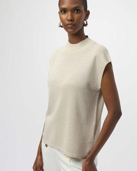 Joseph Ribkoff - Sweater Knit Sleeveless Pullover with Iron-On Detail