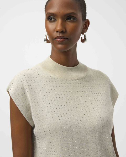 Joseph Ribkoff - Sweater Knit Sleeveless Pullover with Iron-On Detail