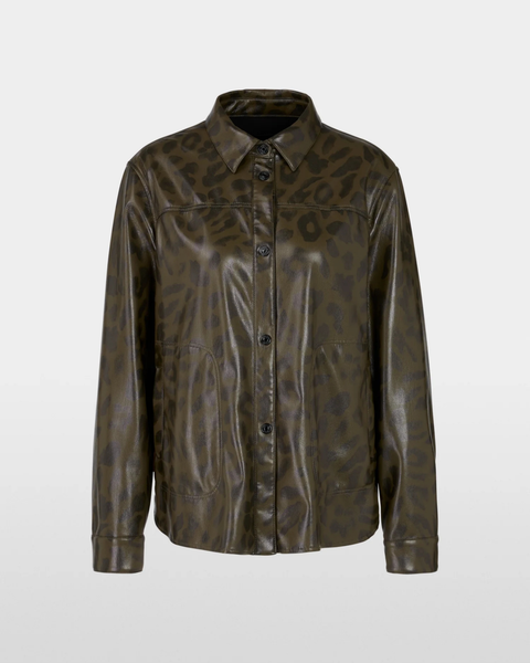 Marc Cain Sports - Faux Leopard Print Leather Shirt Jacket
