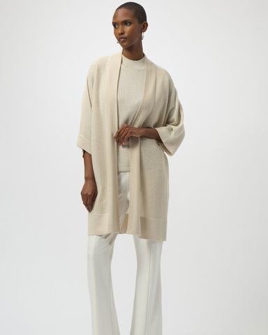Joseph Ribkoff - Sweater Knit Cover-Up with Iron-On Detail