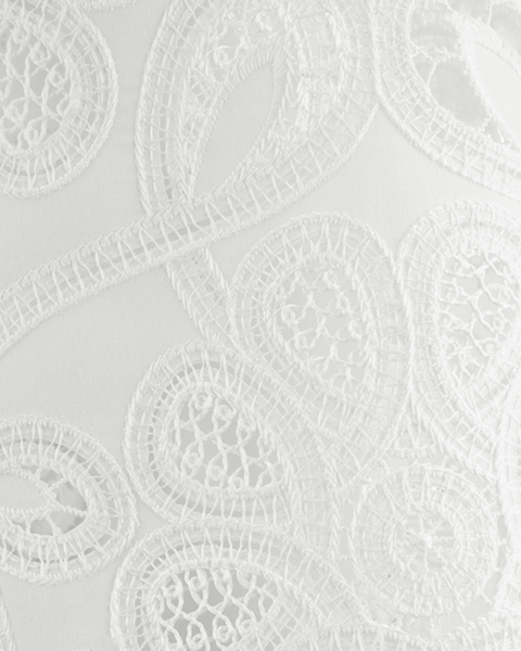 RIANI - White Poplin Blouse with Embroidered Sleeves