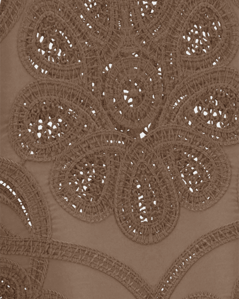RIANI - Tan Embroidered Sleeves Blouse