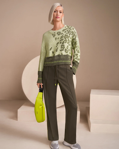Marc Cain Sports - WASHINGTON Wide Leg Khaki Trousers