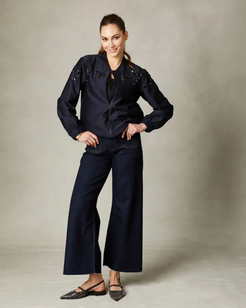 Fee G - Navy Bomber Jacket