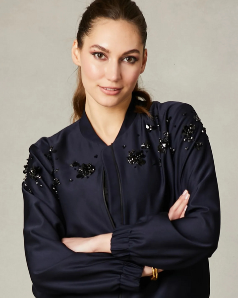 Fee G - Navy Bomber Jacket