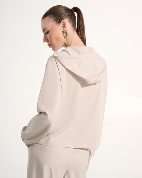 Joseph Ribkoff - Stretch Woven Hooded Boxy Utility Jacket