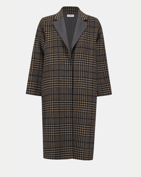 Joseph Ribkoff - Wool Blend Plaid Double- Faced Coat