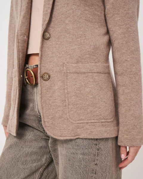 Repeat - Figure-Skimming Knit Cardigan With Lapel Collar