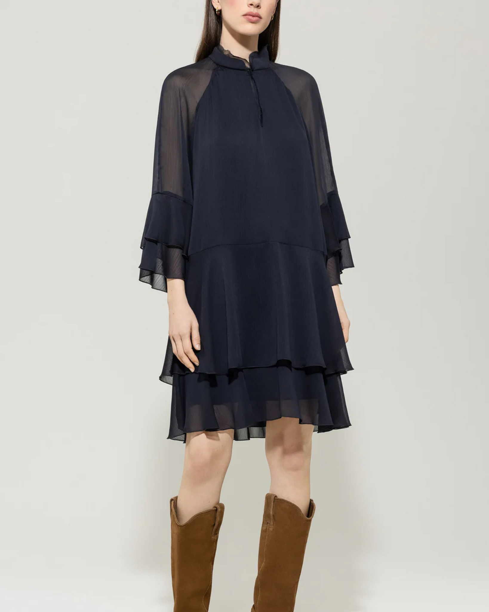 Luisa Cerano - Navy Tiered Dress