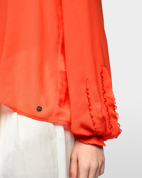 Marc Cain - Coral Ruffle Detail Blouse