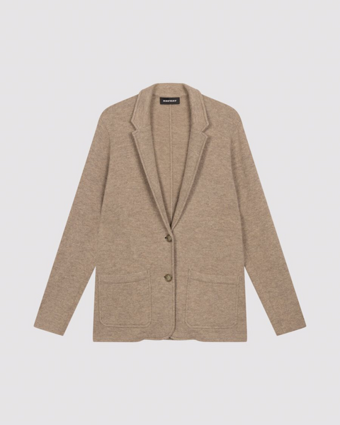 Repeat - Figure-Skimming Knit Cardigan With Lapel Collar