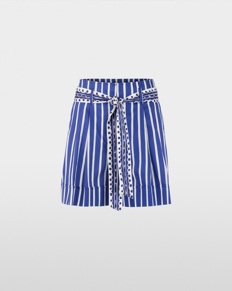 Marc Cain - Striped Belted Shorts