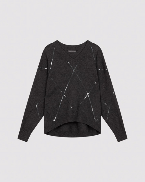 Repeat - V-Neck Sweater With Subtle Sparkle