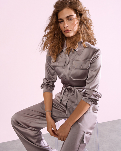 RIANI - Satin Belted Blouse