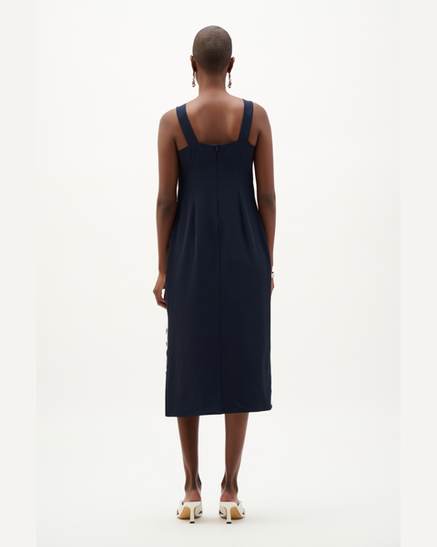 Joseph Ribkoff - Woven Twill Straight Dress With Contras Trim